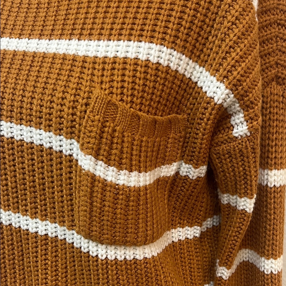 Hippie Rose Brown and White Striped Sweater - Picture 3 of 7